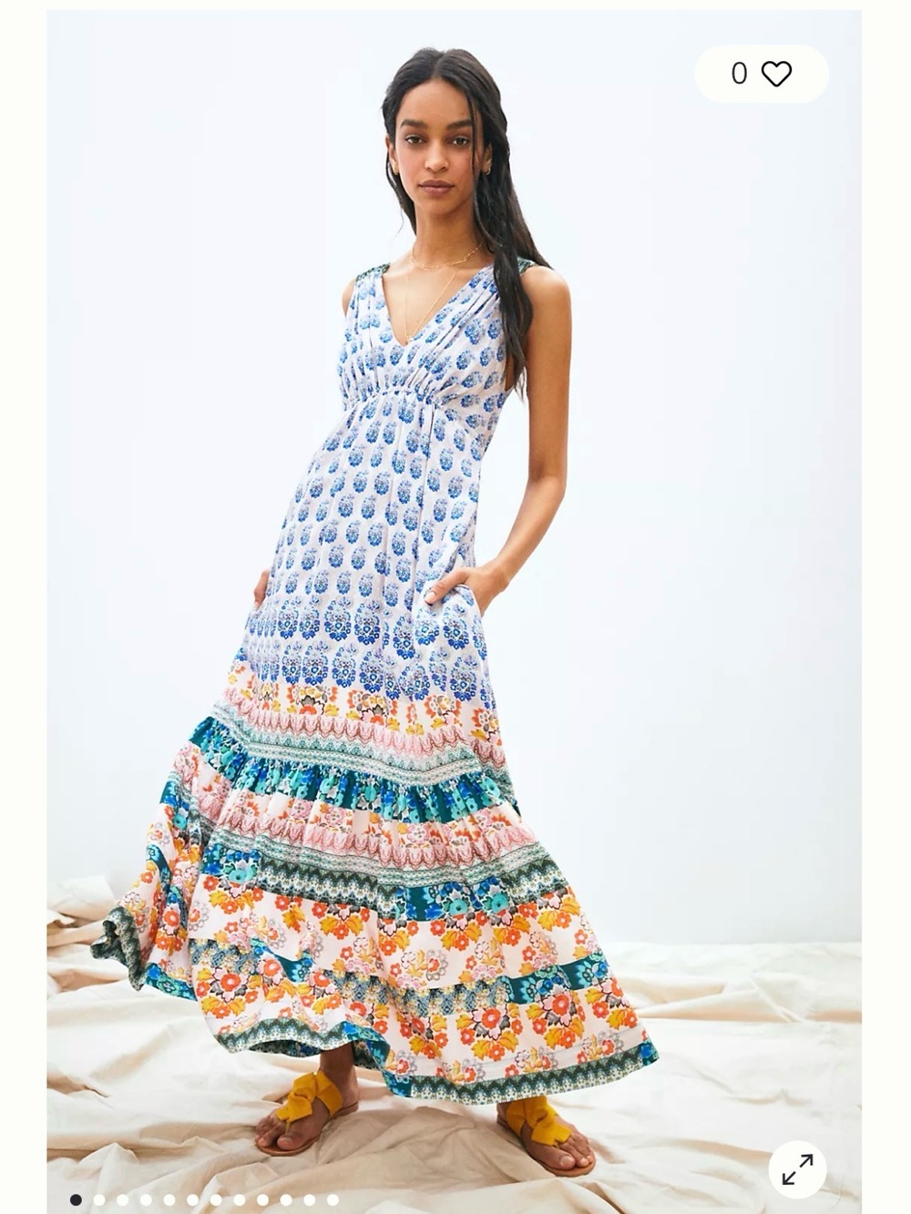 Anthropologie Zahar Ruffled Maxi Dress - Size XS (Excellent Condition)